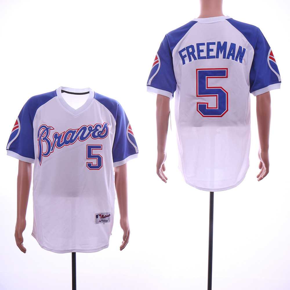 Braves 5 Freddie Freeman White Throwback Jersey Sguo,We sell and wholesale Braves 5 Freddie Freeman White Throwback Jersey Sguo on line form chian!